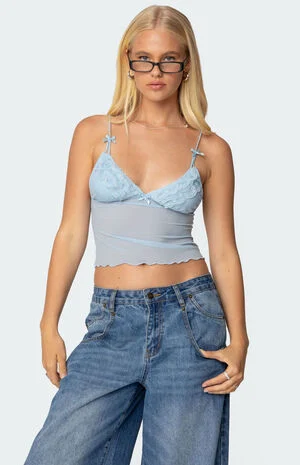 Berkley Sheer Mesh Lacey Top image number 1