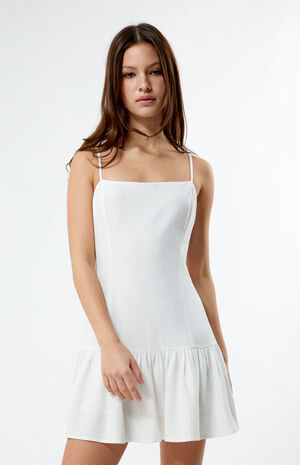 Linen Drop Waist Mini Dress image number 3