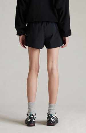 Women's Jet Black Nylon Running Shorts image number 5
