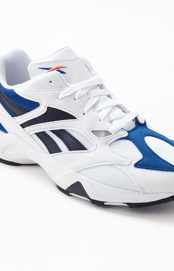 White & Blue Aztrek 96 Shoes