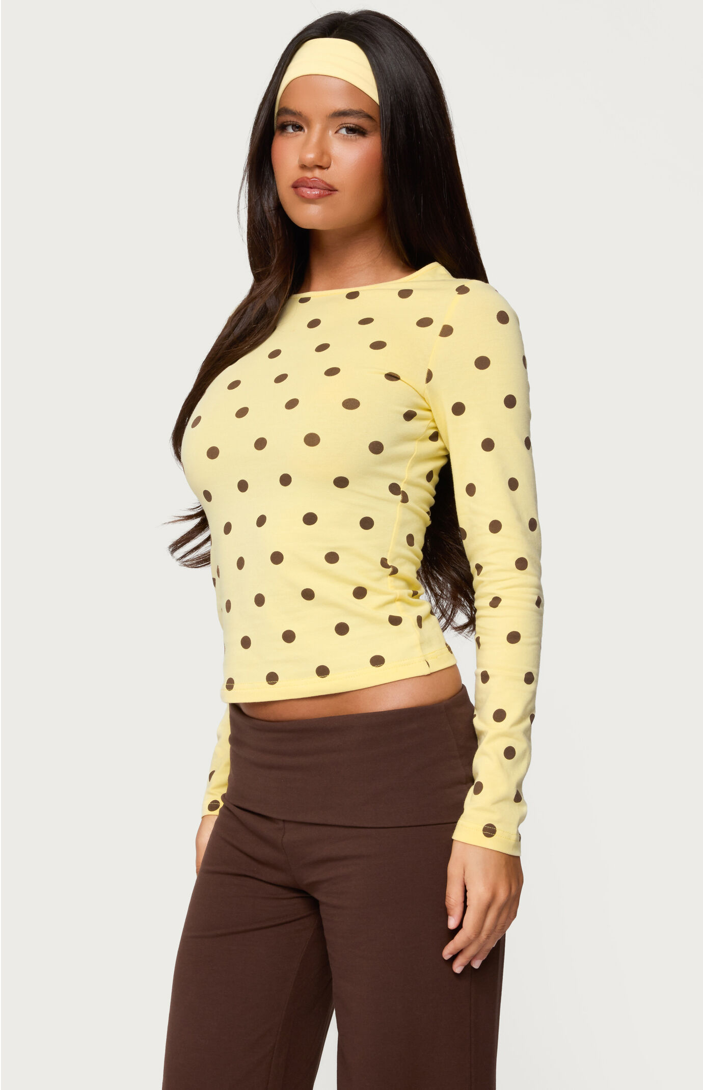 Edikted Maricelle Polka Dot Long Sleeve T-Shirt