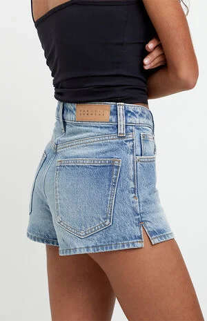 Ivy High Waisted Festival Jean Shorts Medium Blue image number 2