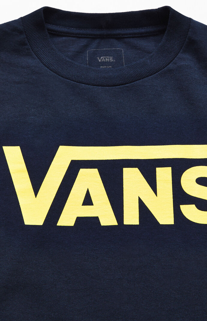 Navy Check Vee Long Sleeve T-Shirt