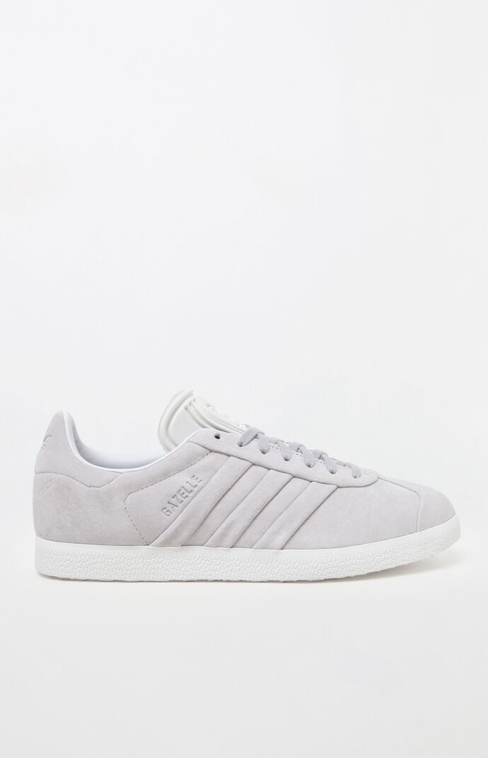Adidas women's gray gazelle online stitch and turn sneakers