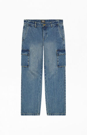 Blue Denim Cargo Pants image number 1