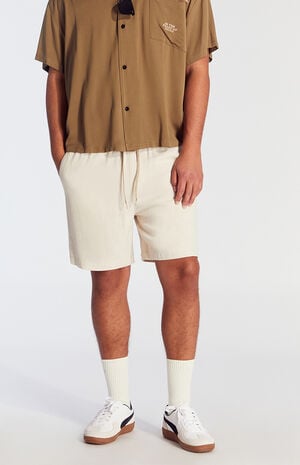 Cream Russel Linen Volley Shorts image number 2