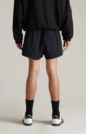 Jet Black Nylon Running Shorts image number 5
