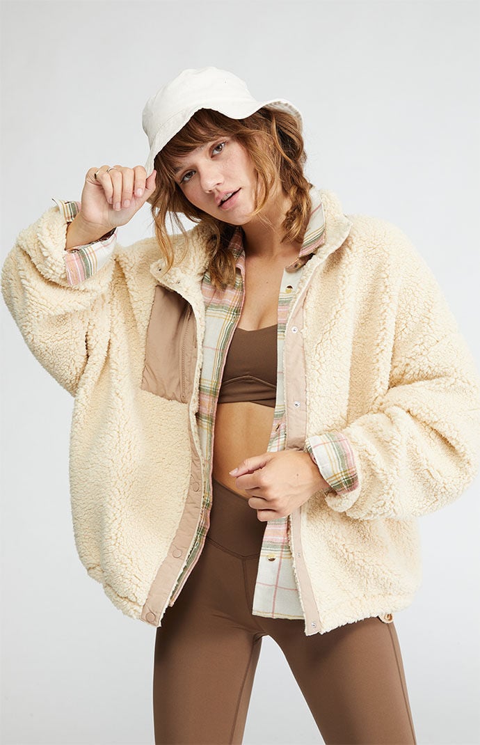 Pacsun sherpa jacket shop