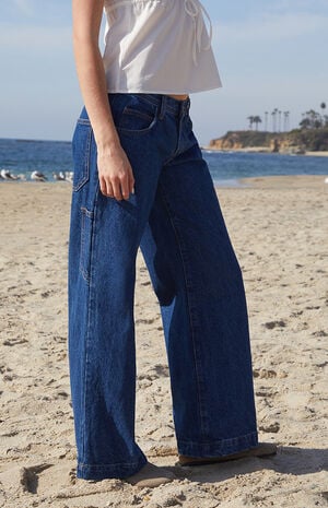 Dark Indigo Gracie Low Rise Baggy Carpenter Jeans image number 2