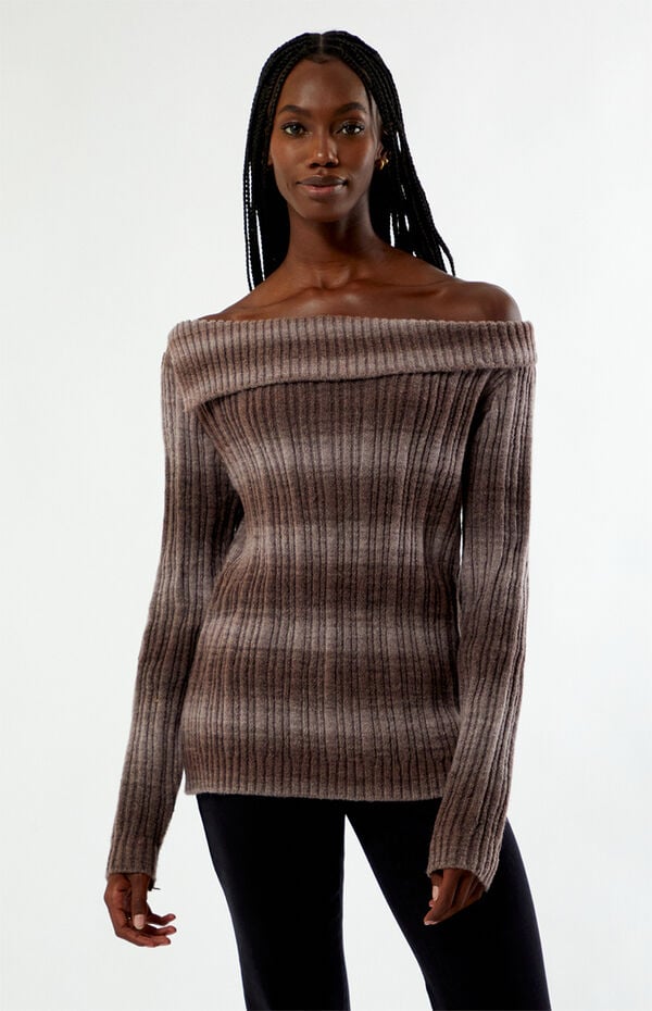Daisy Street Space Dye Asymmetrical Sweater
