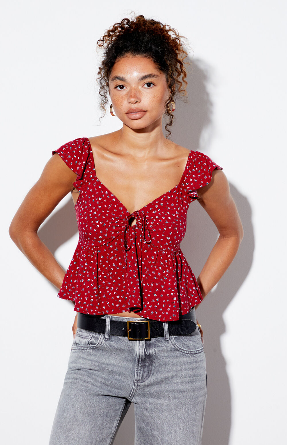 Black Bebe Keyhole Top