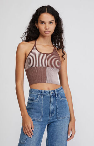 Color Block Halter Top image number 1