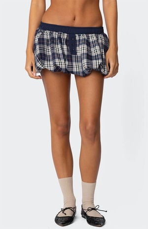 Dianna Plaid Bubble Mini Skort image number 2