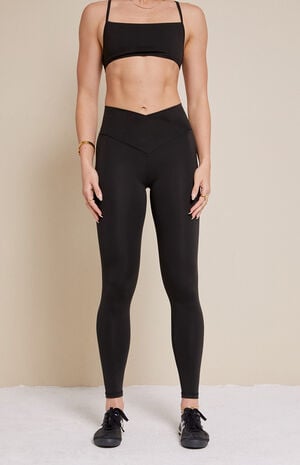 PAC WHISPER Black Active Crossover Yoga Pants image number 3