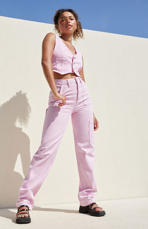 Pink '90s Boyfriend Carpenter Pants image number 1