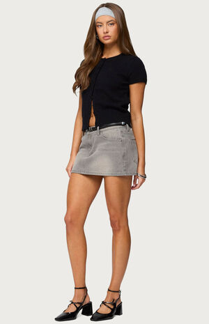 Chiara Denim Micro Skirt image number 4