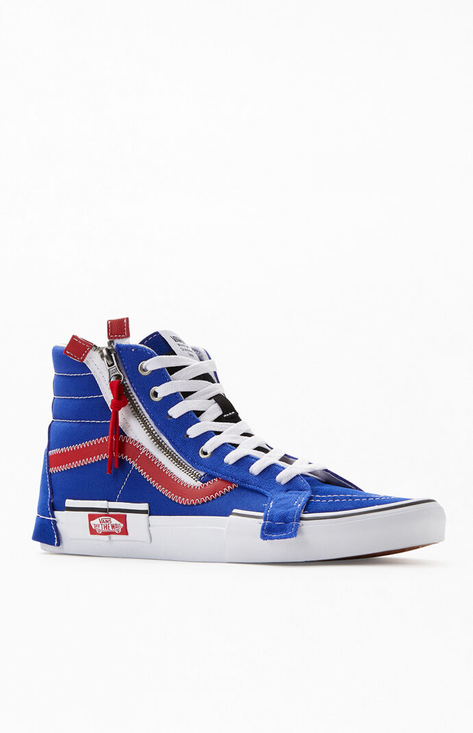 vans sk8 hi blue and red