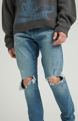 Slim Jeans Ripped Medium Indigo image number 5