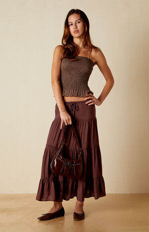 Plaid Smocked Tube Top