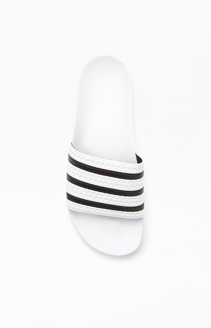 White & Black Adilette Slide Sandals