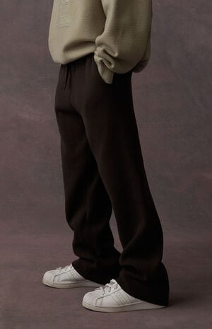 Off Black Knit Relaxed Sweatpants image number 4