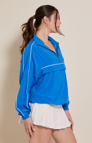 Active Blue Half Zip Windbreaker Track Jacket image number 2