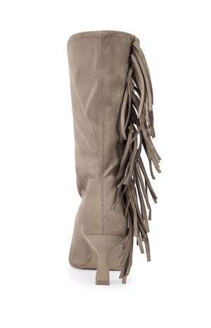 Women's Sariah Taupe Fringe Booties image number 3