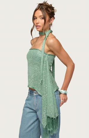 Two Piece Knit Scarf Top image number 2