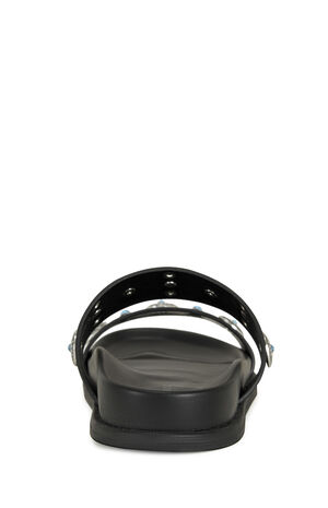 Women's Storge Black Flat Sandals image number 3