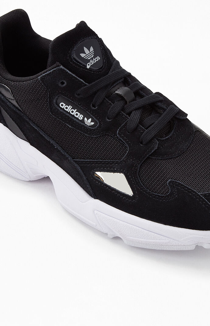 Adidas Women S Black And White Falcon Sneakers Pacsun