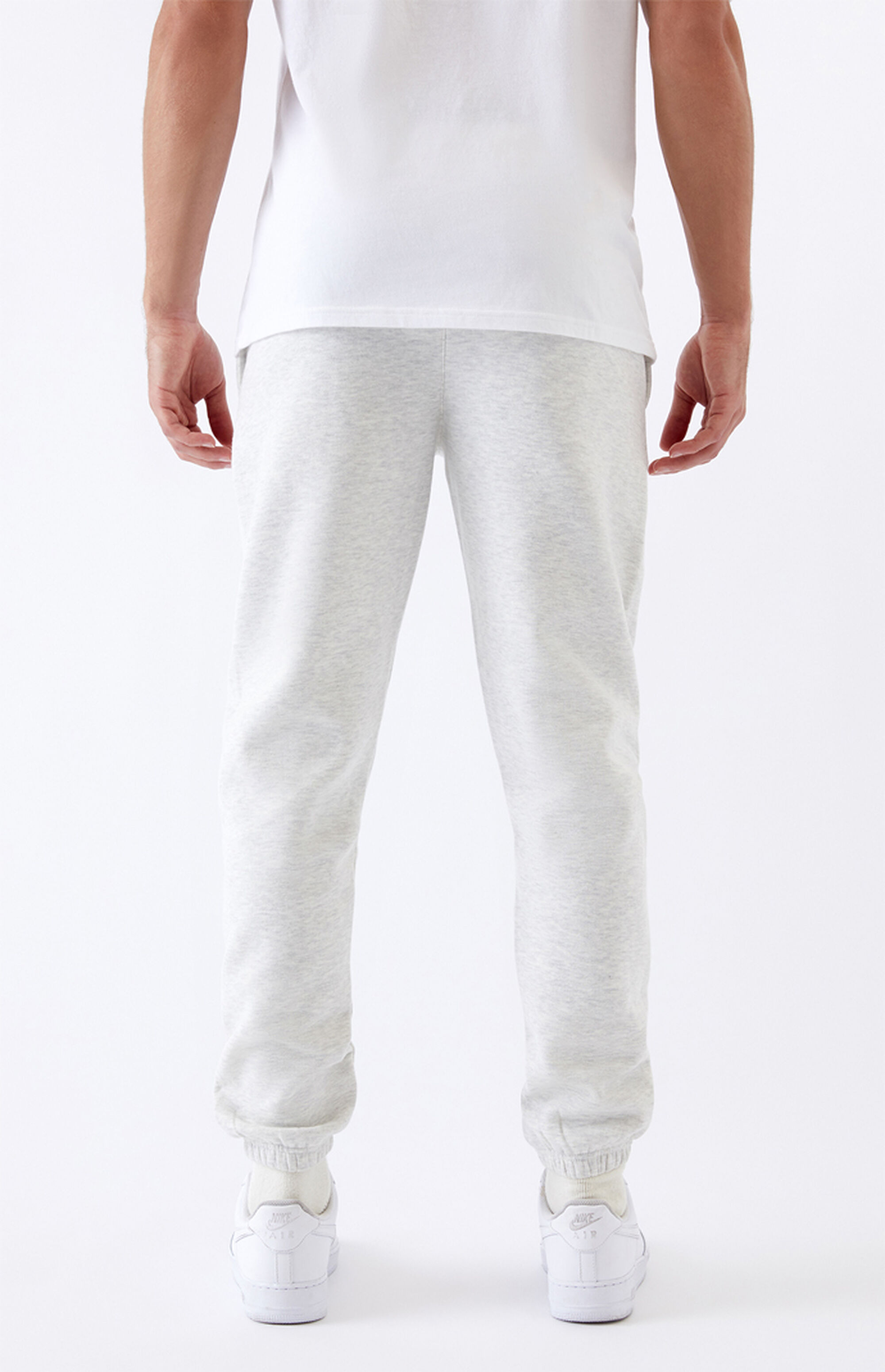 White Basic Fleece Jogger Pants PacSun PacSun