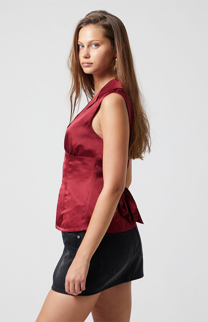 Beverly and Beck Satin Hook-And-Eye Vest | PacSun