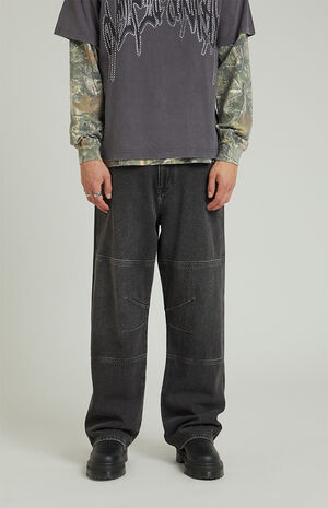 Black Wash Baggy Jeans image number 2