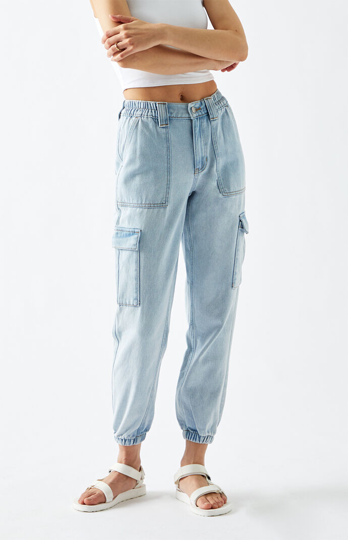 pacsun blue cargo joggers