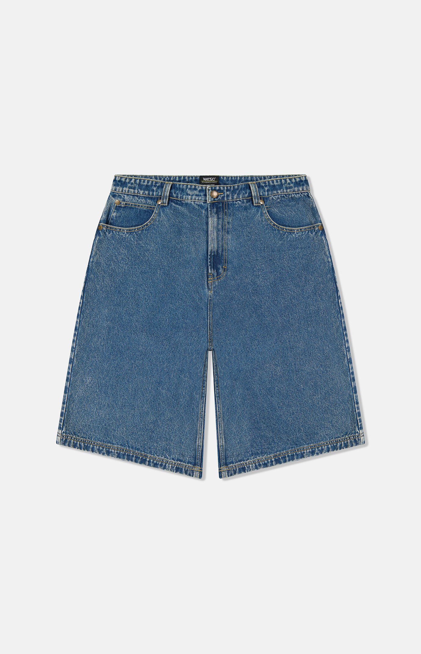 WeSC Medium Blue Denim Long Shorts