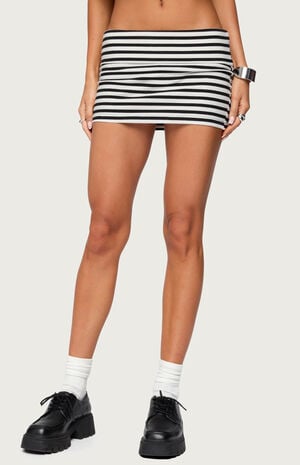 Rylan Striped Fold Over Mini Skort image number 1