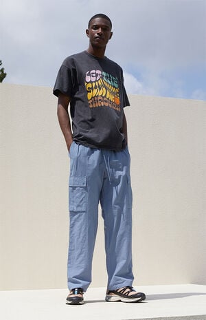 Blue Baggy Cargo Pants image number 1