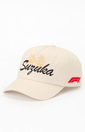 x Pacsun Suzuka Cream Racing Snapback Hat image number 6