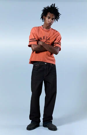 Dylan Baggy Jeans Pinstripe Dark Blue image number 1