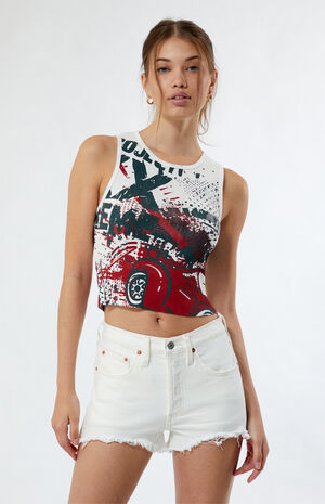 White 501 Original High Waisted Denim Shorts image number 2