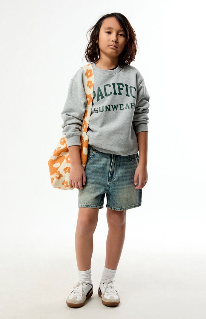 Pacsun Kids Baggy Denim Shorts Medium Blue Tinted