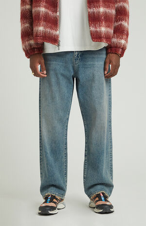 Medium Indigo Wash Baggy Jeans image number 1