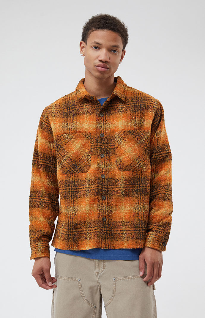 PacSun Tommy Orange Plaid Classic Shacket PacSun