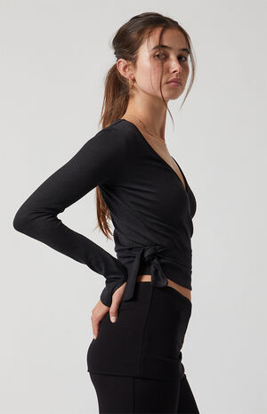 Active Lounge Long Sleeve Wrap Top image number 4
