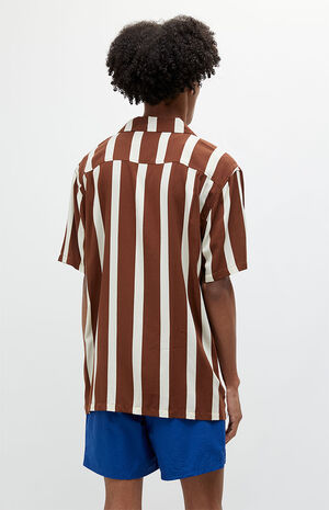 Brown Stripe Resort Camp Shirt image number 4