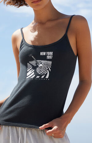 Black New York Radio Silence Tank Top image number 2