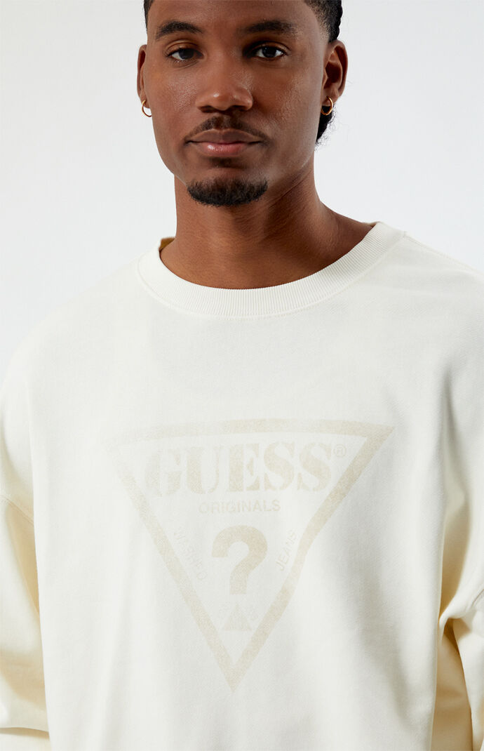 Guess triangle logo sweatshirt on sale
