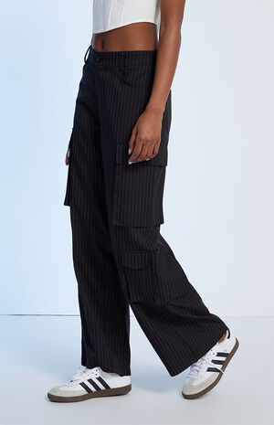 Pinstripe Grunge Cargo Trousers image number 3
