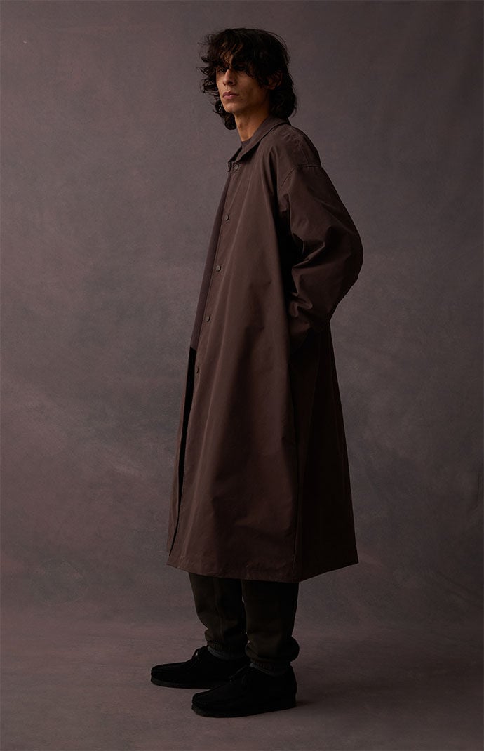 Fear of God Essentials Plum Long Coat PacSun