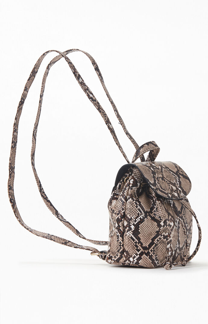 Snake Print Mini Backpack